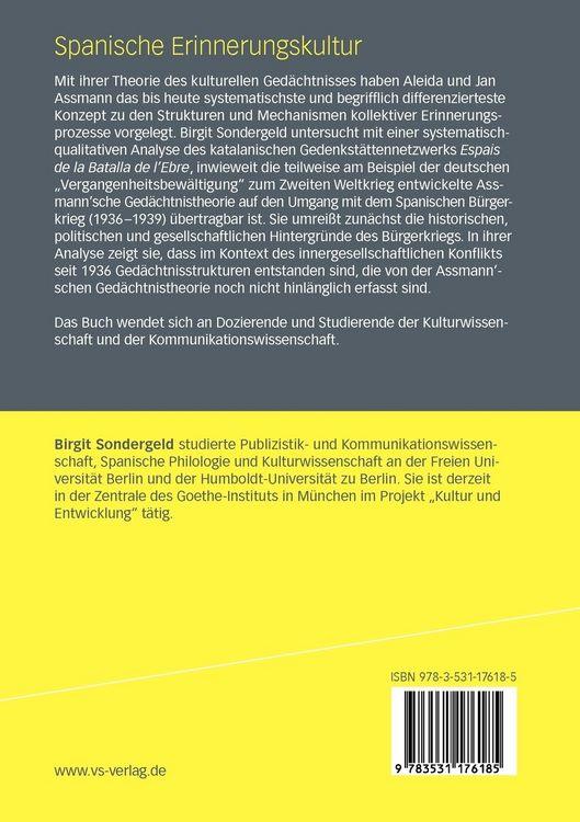 Produktbild: Spanische Erinnerungskultur