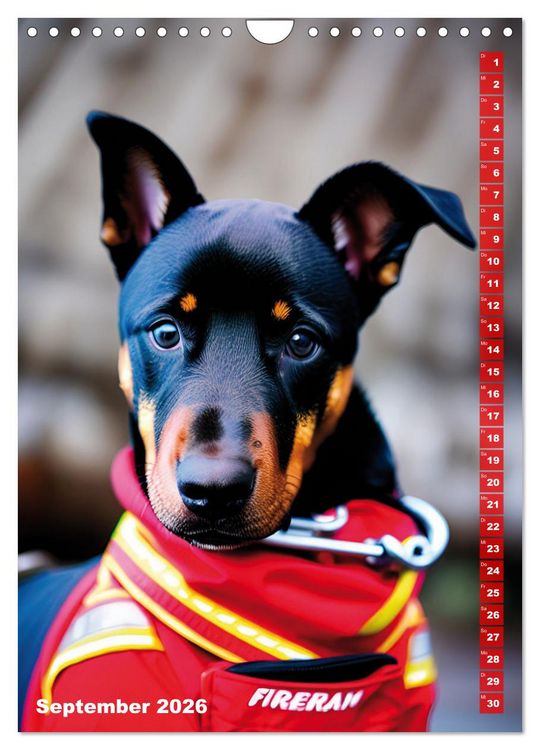 Produktbild: Feuerwehr - Tierischer Feuerwehrkalender (Wandkalender 2026 DIN A4 hoch), CALVENDO Monatskalender