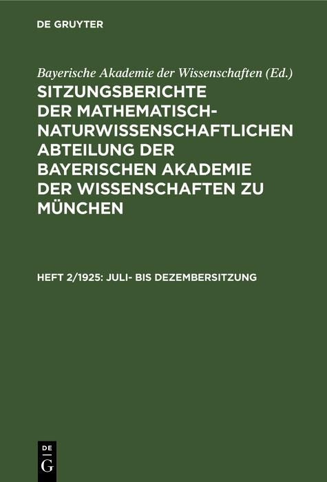 Produktbild: Juli- bis Dezembersitzung