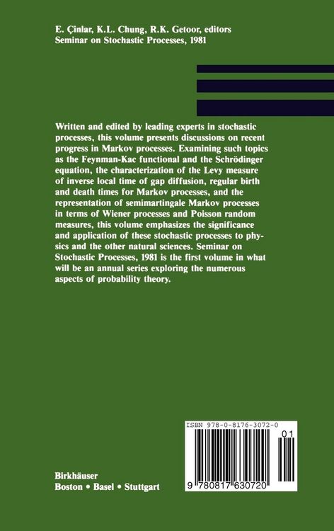 Produktbild: Seminar on Stochastic Processes, 1981