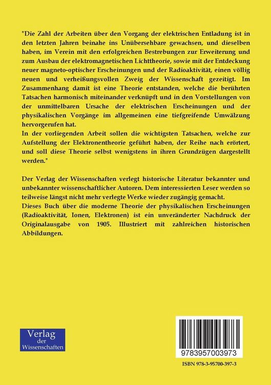 Produktbild: Die moderne Theorie der physikalischen Erscheinungen