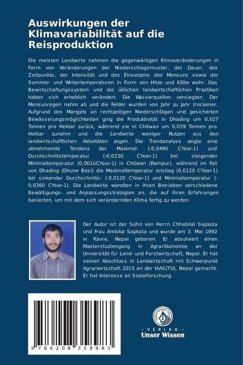 Produktbild: Auswirkungen der Klimavariabilit&auml;t auf die Reisproduktion