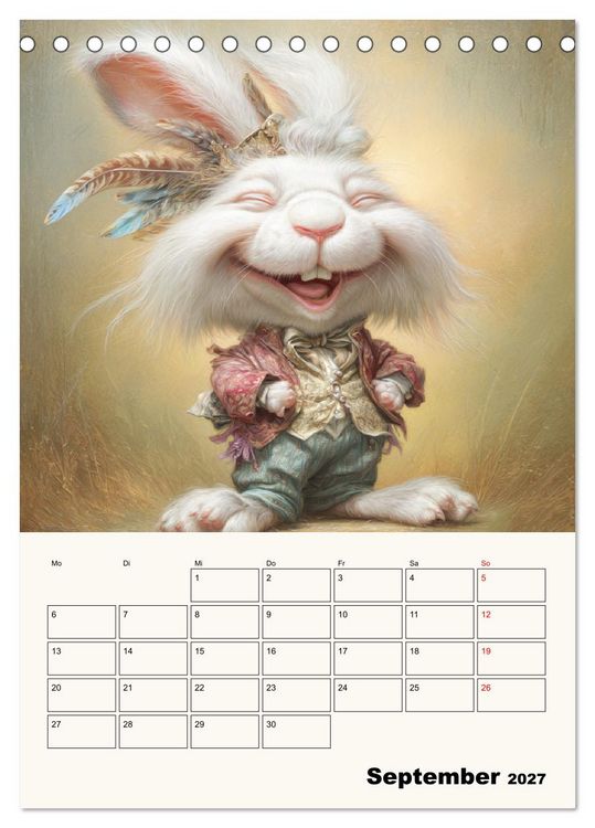 Produktbild: Wundersame Seelen. Kaninchen zwischen Fantasie, Humor und feiner Poesie (Tischkalender 2027 DIN A5 hoch), CALVENDO Monatskalender