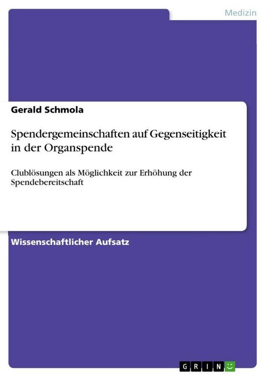 Produktbild: Spendergemeinschaften auf Gegenseitigkeit in der Organspende