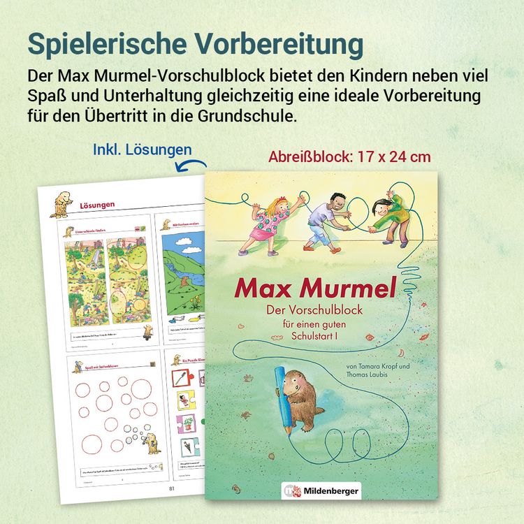 Produktbild: Max Murmel: Der Vorschulblock f&uuml;r einen guten Schulstart I