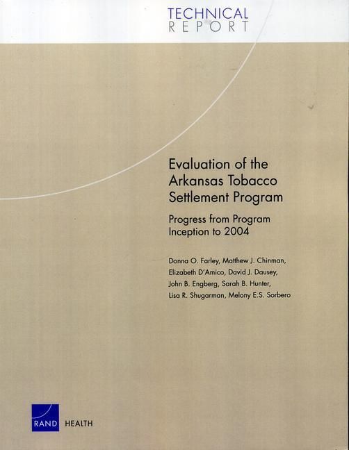 Produktbild: Evaluation of the Arkansas Tobacco Settlement Program