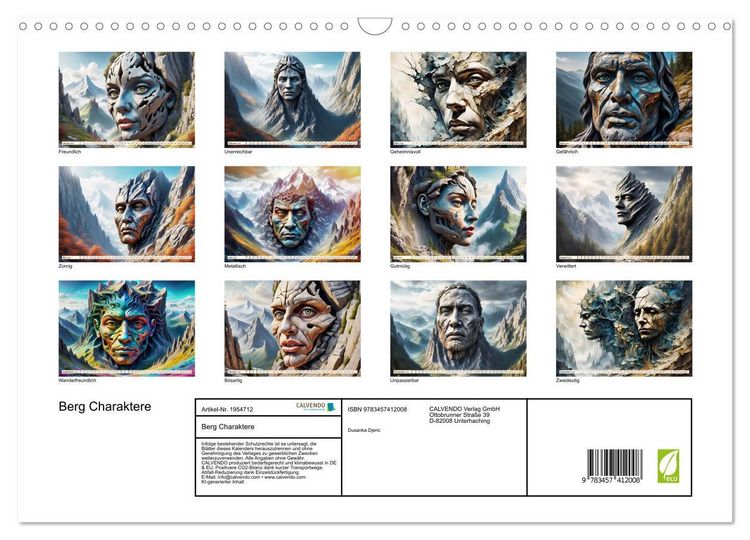 Produktbild: Berg Charaktere (Wandkalender 2026 DIN A3 quer), CALVENDO Monatskalender