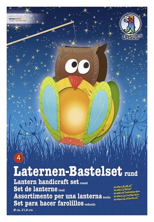 Produktbild: URSUS Laternenzeit Laternen-Bastelset rund Eule 1