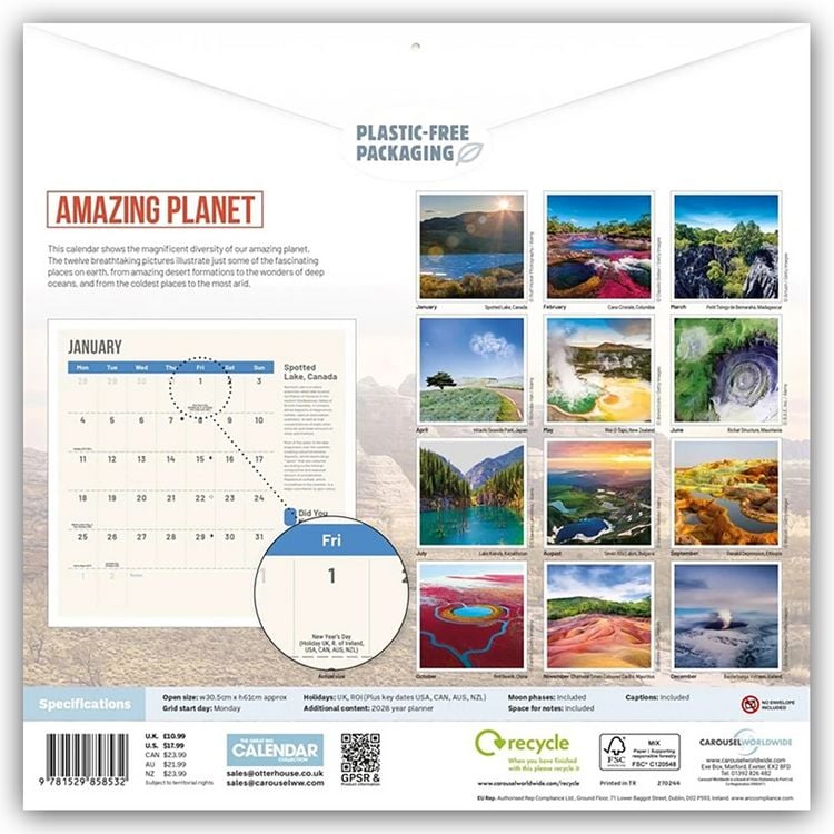 Produktbild: Amazing Planet &ndash; Fantastische Erde 2027 &ndash; Wand-Kalender