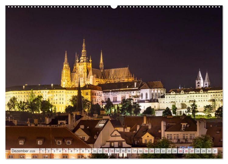 Produktbild: PRAG Impressionen bei Tag und Nacht (hochwertiger Premium Wandkalender 2026 DIN A2 quer), Kunstdruck in Hochglanz