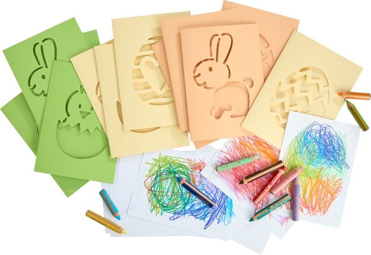 Produktbild: Bastelset - Erstes Malen Kritzelkarten Ostern