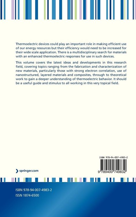 Produktbild: New Materials for Thermoelectric Applications: Theory and Experiment