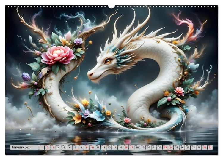 Produktbild: Lotus blossom dragons (Wall Calendar 2027 DIN A2 landscape), CALVENDO 12 Month Wall Calendar