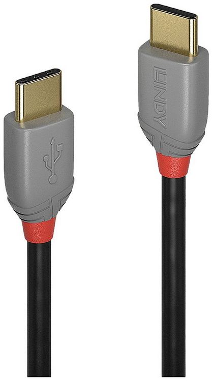 Produktbild: LINDY USB-Kabel USB 2.0 USB-C&reg; Stecker, USB-C&reg; Stecker 3.00m Schwarz, Grau 36873