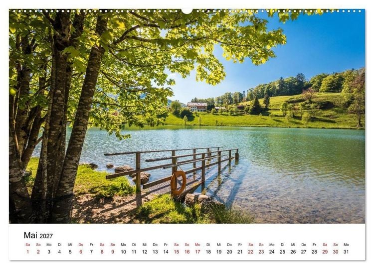 Produktbild: Bayerische Seen - Wo die Berge das Wasser ber&uuml;hren (Wandkalender 2027 DIN A2 quer), CALVENDO Monatskalender