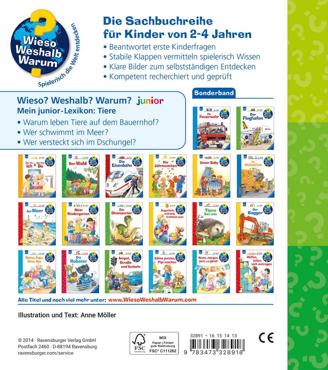 Produktbild: Wieso? Weshalb? Warum? Sonderband - Mein junior-Lexikon: Tiere