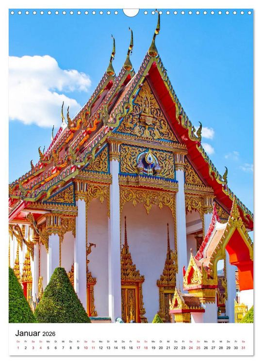 Produktbild: Wat Chalong - Tempel mit ganz speziellem Charme (Wandkalender 2026 DIN A3 hoch), CALVENDO Monatskalender