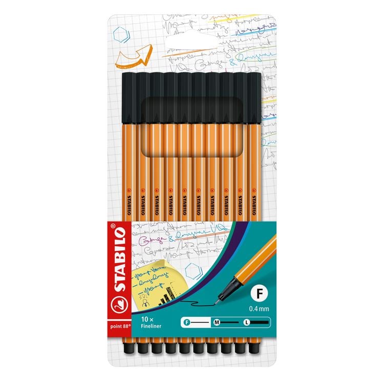 Produktbild: STABILO Fineliner -   point 88 - 10er Pack - schwarz