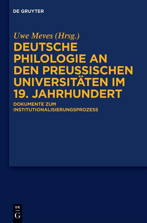 Produktbild: Deutsche Philologie an den preu&szlig;ischen Universit&auml;ten im 19. Jahrhundert