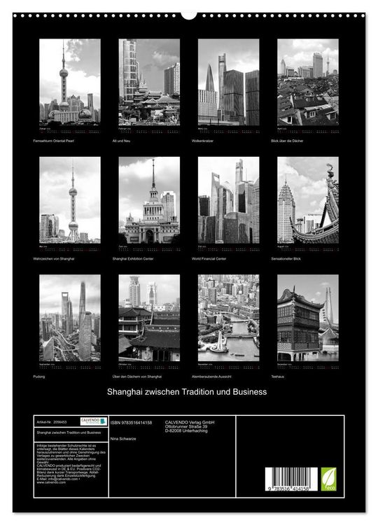 Produktbild: Shanghai zwischen Tradition und Business (hochwertiger Premium Wandkalender 2026 DIN A2 hoch), Kunstdruck in Hochglanz