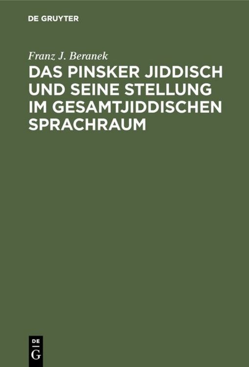Produktbild: Das Pinsker Jiddisch und seine Stellung im gesamtjiddischen Sprachraum