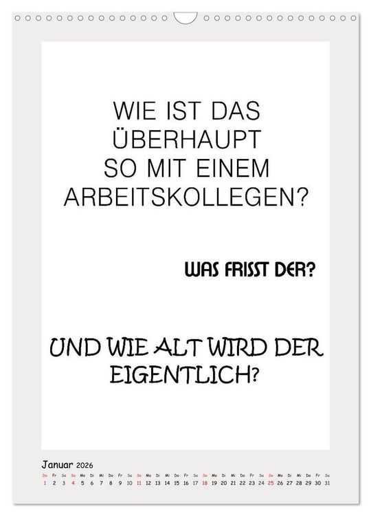 Produktbild: Spr&uuml;chekalender. Witziges f&uuml;rs B&uuml;ro (Wandkalender 2026 DIN A3 hoch), CALVENDO Monatskalender