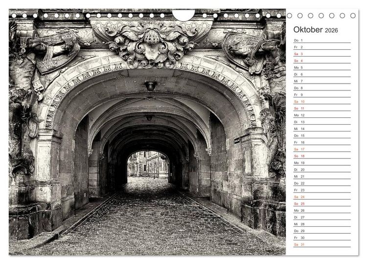 Produktbild: Dresden Schwarz-Wei&szlig; (Wandkalender 2026 DIN A4 quer), CALVENDO Monatskalender