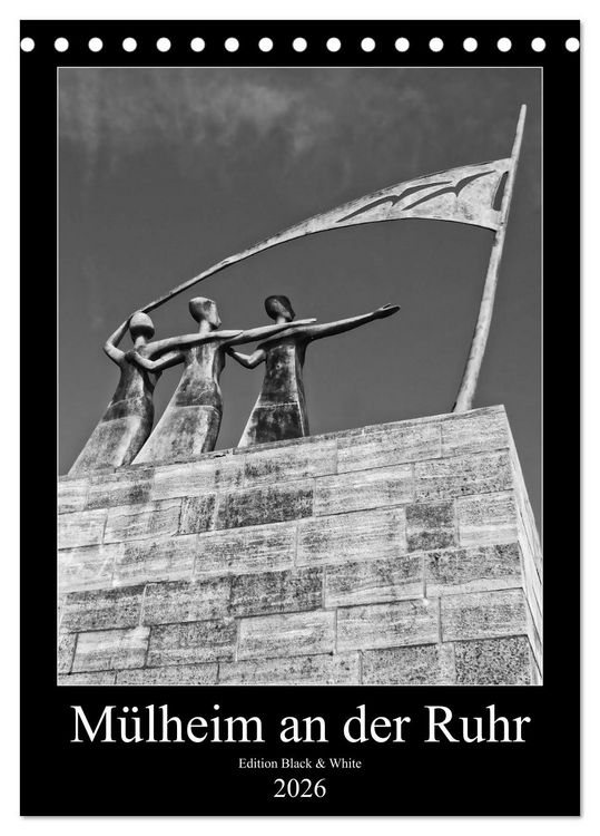 Produktbild: M&uuml;lheim an der Ruhr Edition Black & White 2026 (Tischkalender 2026 DIN A5 hoch), CALVENDO Monatskalender