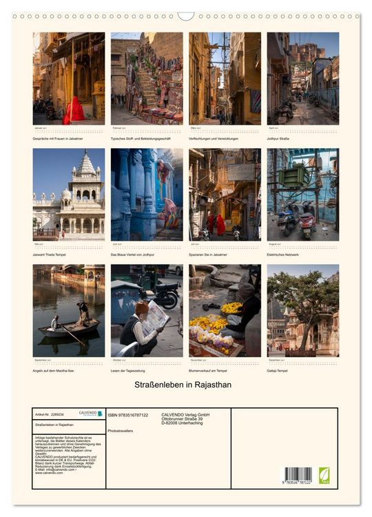 Produktbild: Stra&szlig;enleben in Rajasthan (Wandkalender 2027 DIN A2 hoch), CALVENDO Monatskalender