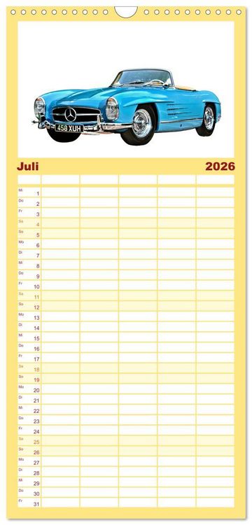 Produktbild: Familienplaner 2026 - Mein Autokalender mit 5 Spalten (Wandkalender, 21 x 45 cm) CALVENDO