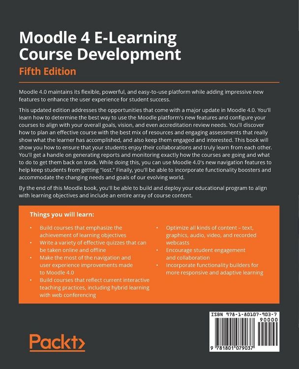 Produktbild: Moodle 4 E-Learning Course Development - Fifth Edition