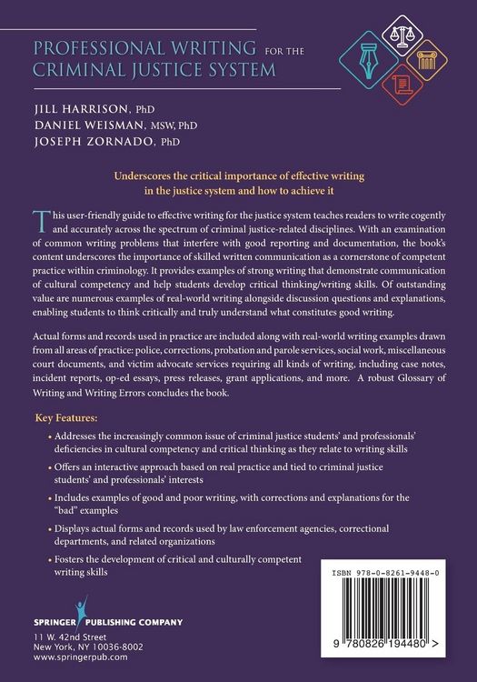 Produktbild: Professional Writing for the Criminal Justice System
