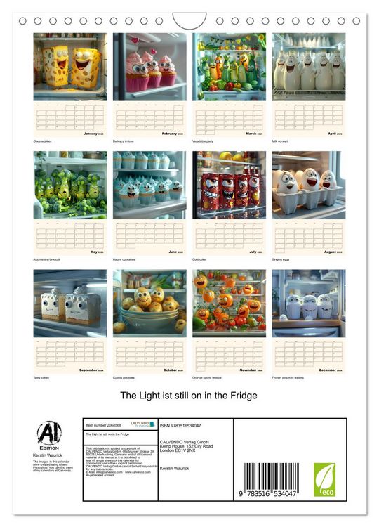 Produktbild: The Light ist still on in the Fridge (Wall Calendar 2026 DIN A4 portrait), CALVENDO 12 Month Wall Calendar