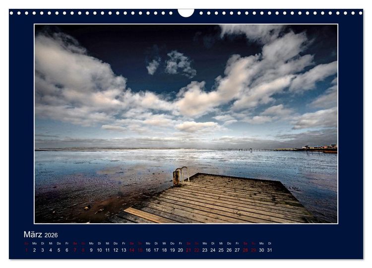 Produktbild: Wolken, Watt und Wellen. Fotografische Impressionen vom Jadebusen. (Wandkalender 2026 DIN A3 quer), CALVENDO Monatskalender