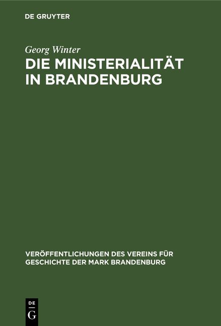 Produktbild: Die Ministerialit&auml;t in Brandenburg