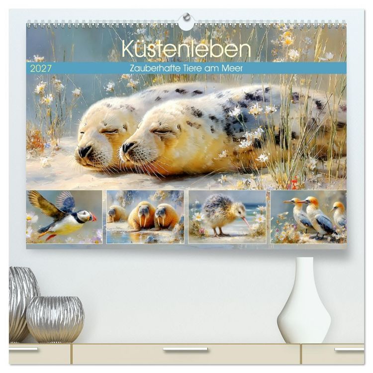 Produktbild: K&uuml;stenleben. Zauberhafte Tiere am Meer (hochwertiger Premium Wandkalender 2027 DIN A2 quer), Kunstdruck in Hochglanz
