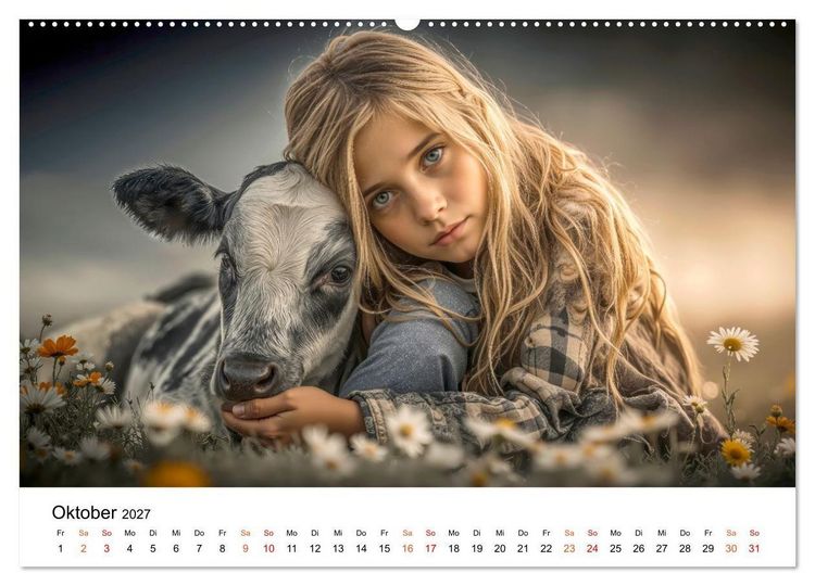 Produktbild: Kinder. Landkinder - Lebendig. Frei. Gl&uuml;cklich. (hochwertiger Premium Wandkalender 2027 DIN A2 quer), Kunstdruck in Hochglanz