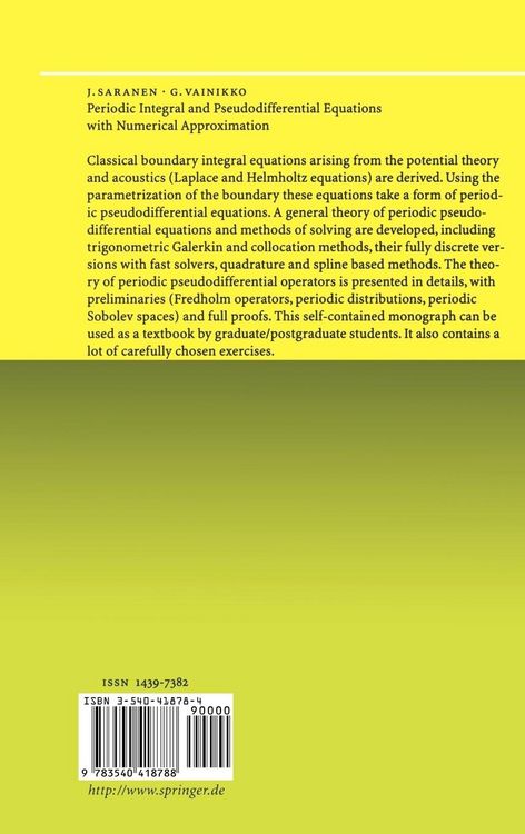 Produktbild: Periodic Integral and Pseudodifferential Equations with Numerical Approximation