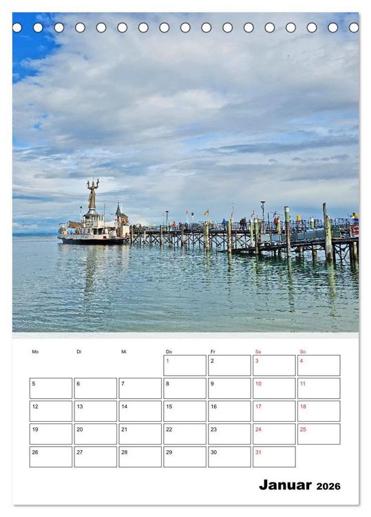 Produktbild: Bodenseeradweg - Auf dem Bodensee durch 3 L&auml;nder (Tischkalender 2026 DIN A5 hoch), CALVENDO Monatskalender