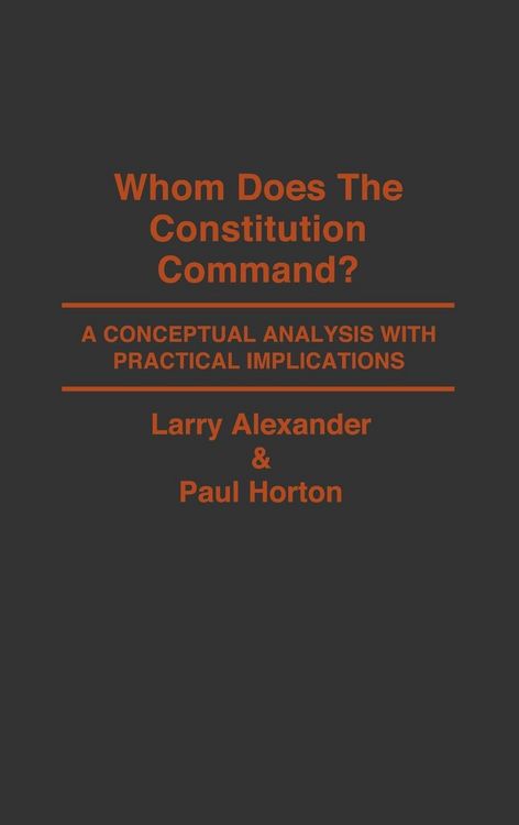 Produktbild: Whom Does the Constitution Command?
