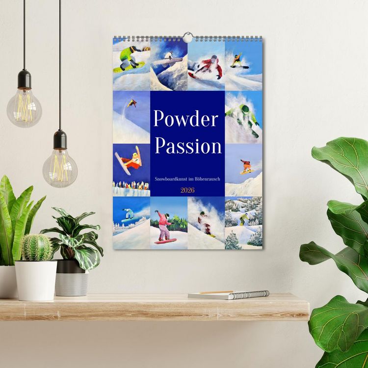 Produktbild: Powder Passion - Snowboardkunst im H&ouml;henrausch (Wandkalender 2026 DIN A3 hoch), CALVENDO Monatskalender
