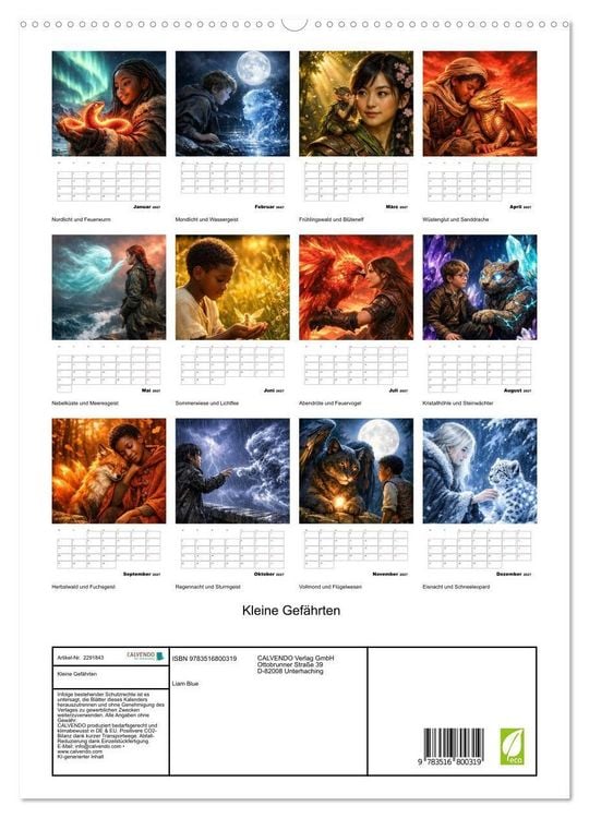 Produktbild: Kleine Gef&auml;hrten (hochwertiger Premium Wandkalender 2027 DIN A2 hoch), Kunstdruck in Hochglanz