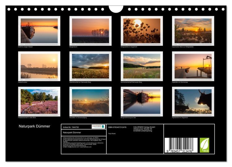 Produktbild: Naturpark D&uuml;mmer (Wandkalender 2026 DIN A4 quer), CALVENDO Monatskalender