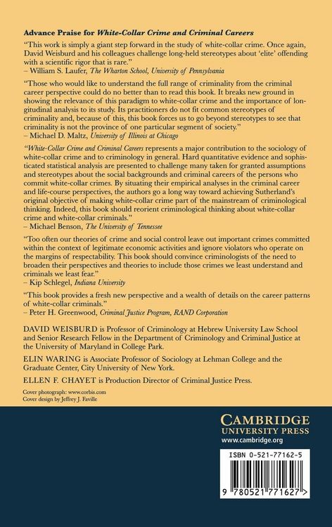 Produktbild: White-Collar Crime and Criminal Careers