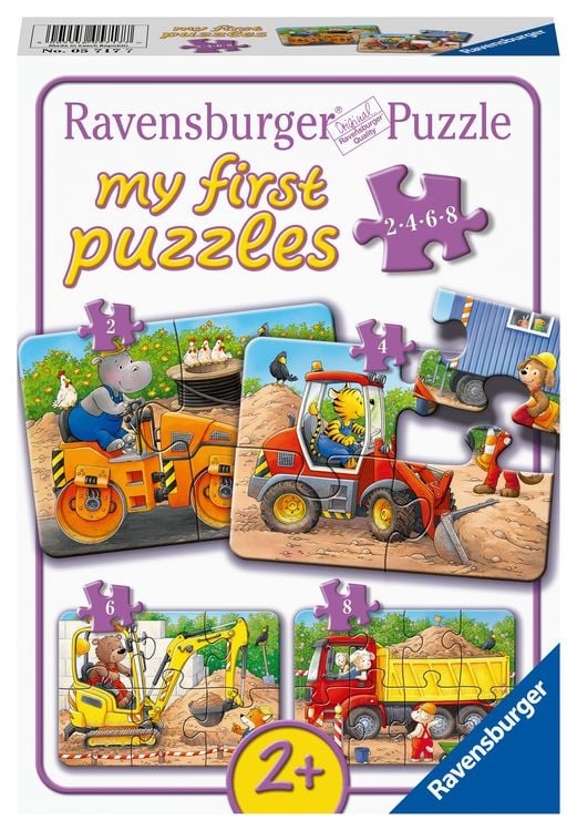 Produktbild: Kinderpuzzle 2, 4, 6, 8 Teile - Tiere auf der Baustelle