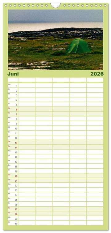 Produktbild: Familienplaner 2026 - Wir sehen uns in Irland - Ring of Beara und Ring of Kerry mit 5 Spalten (Wandkalender, 21 x 45 cm) CALVENDO