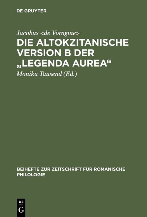Produktbild: Die altokzitanische Version B der "Legenda aurea"