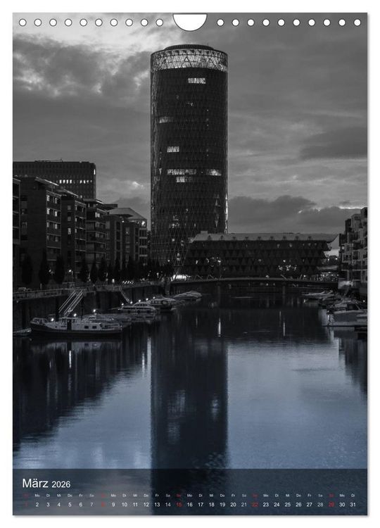 Produktbild: Frankfurt monochrom (Wandkalender 2026 DIN A4 hoch), CALVENDO Monatskalender
