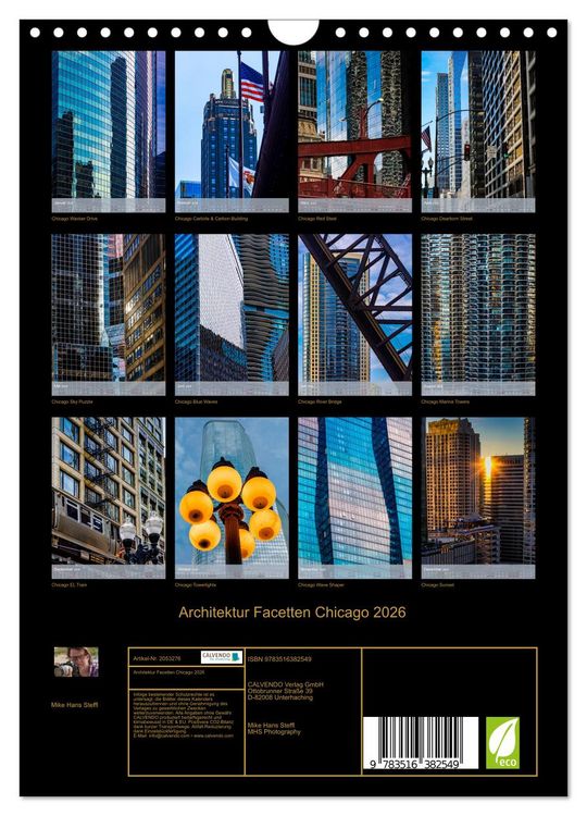 Produktbild: Architektur Facetten Chicago 2026 (Wandkalender 2026 DIN A4 hoch), CALVENDO Monatskalender