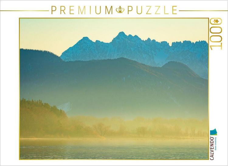 Produktbild: CALVENDO Puzzle Winterabend am Chiemsee | 1000 Teile Lege-Gr&ouml;&szlig;e 64x48cm Foto-Puzzle f&uuml;r gl&uuml;ckliche Stunden